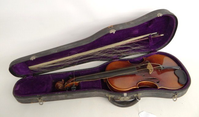 E. Martin Germany Violin: Labeled "E. Martin Sachsen Germany" violin. 24" Length.