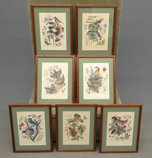 Arthur Singer Bird Prints: Lot seven Arthur Singer framed bird prints. Sight 12" x 8 1/2" each.