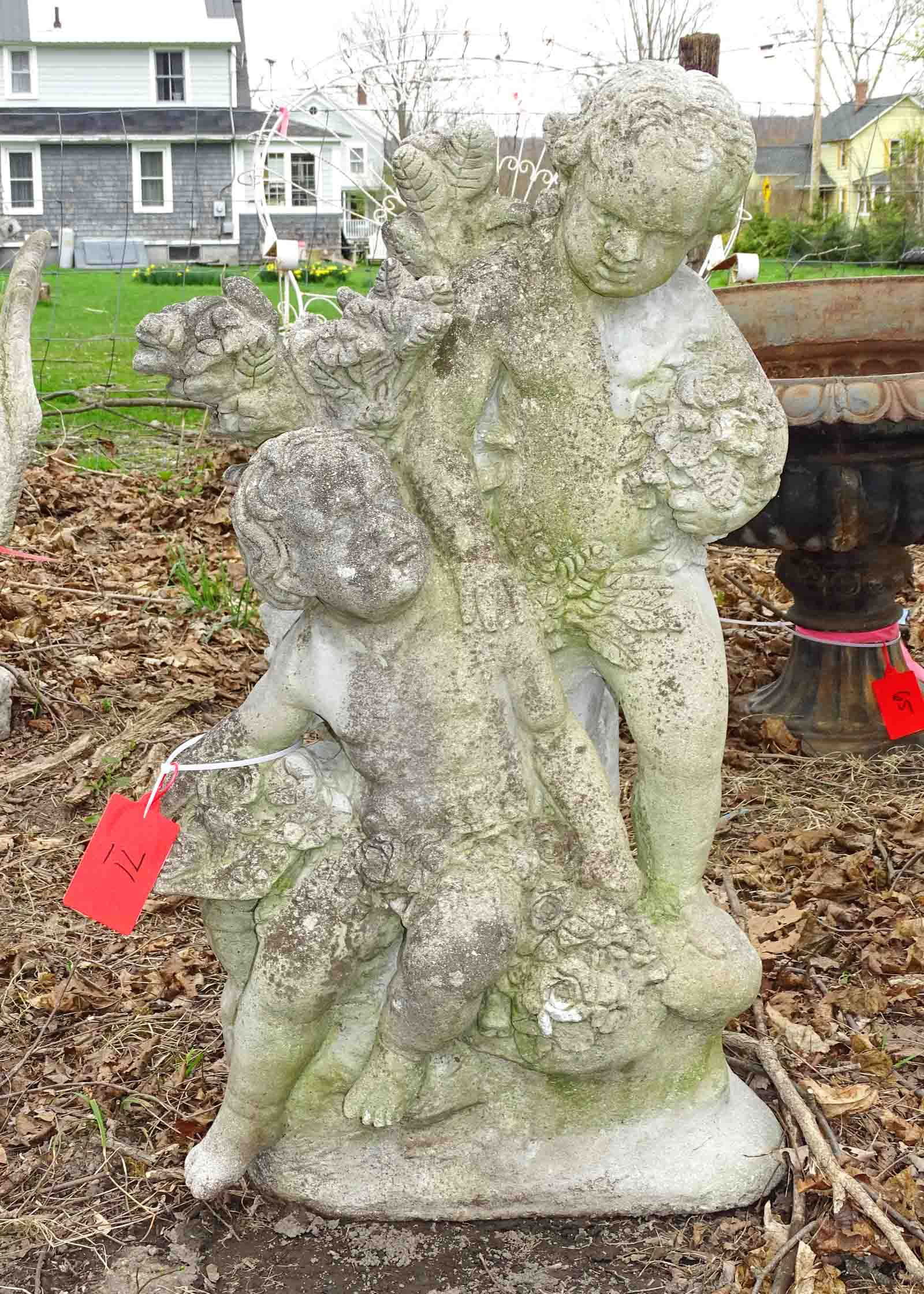 Cast Stone Cherub Lot (1 of 6)