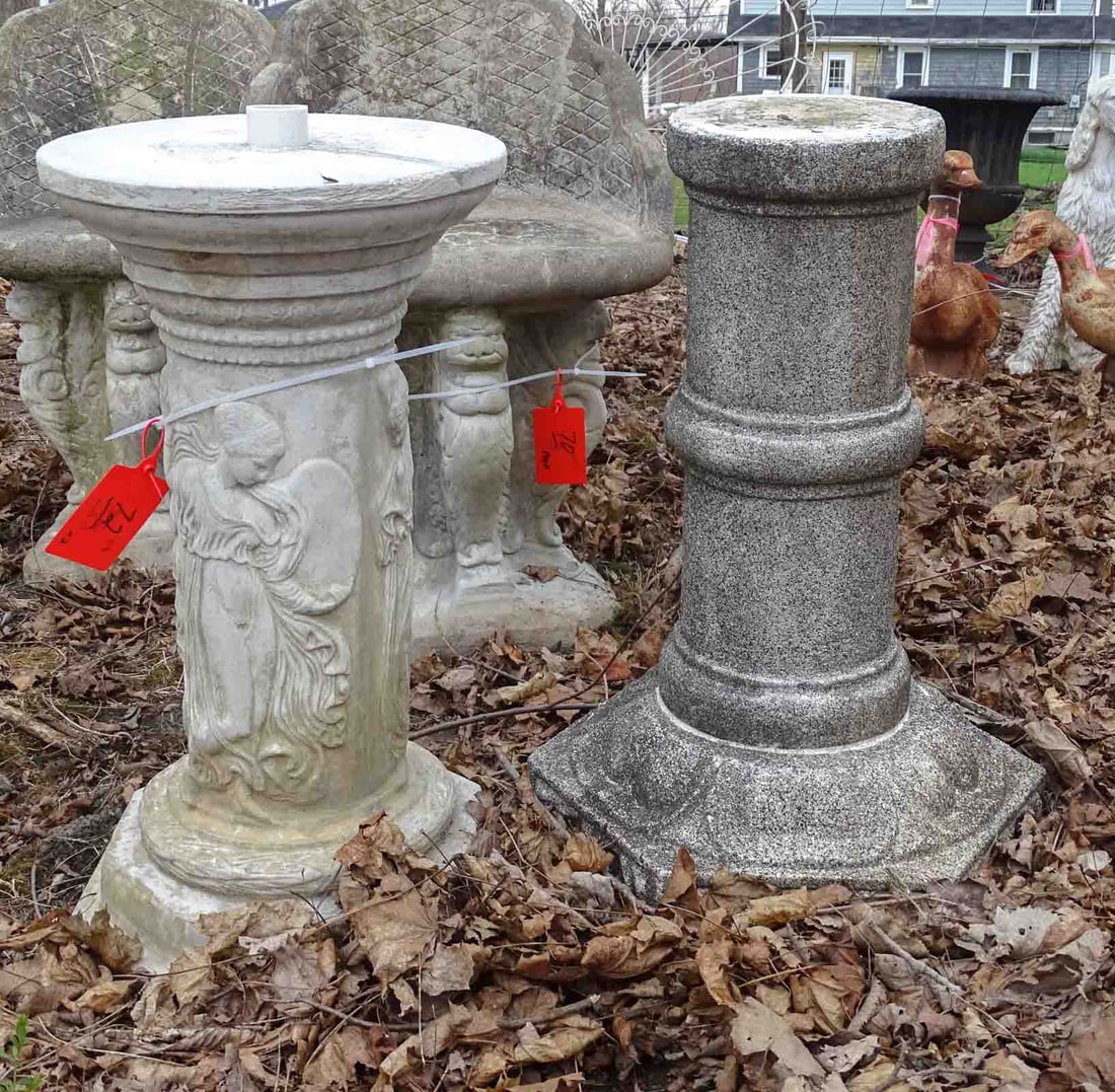 Misc. Lot: Misc. lot of two pedestals. Tallest 27" Ht.. Barbara Packer Collection.