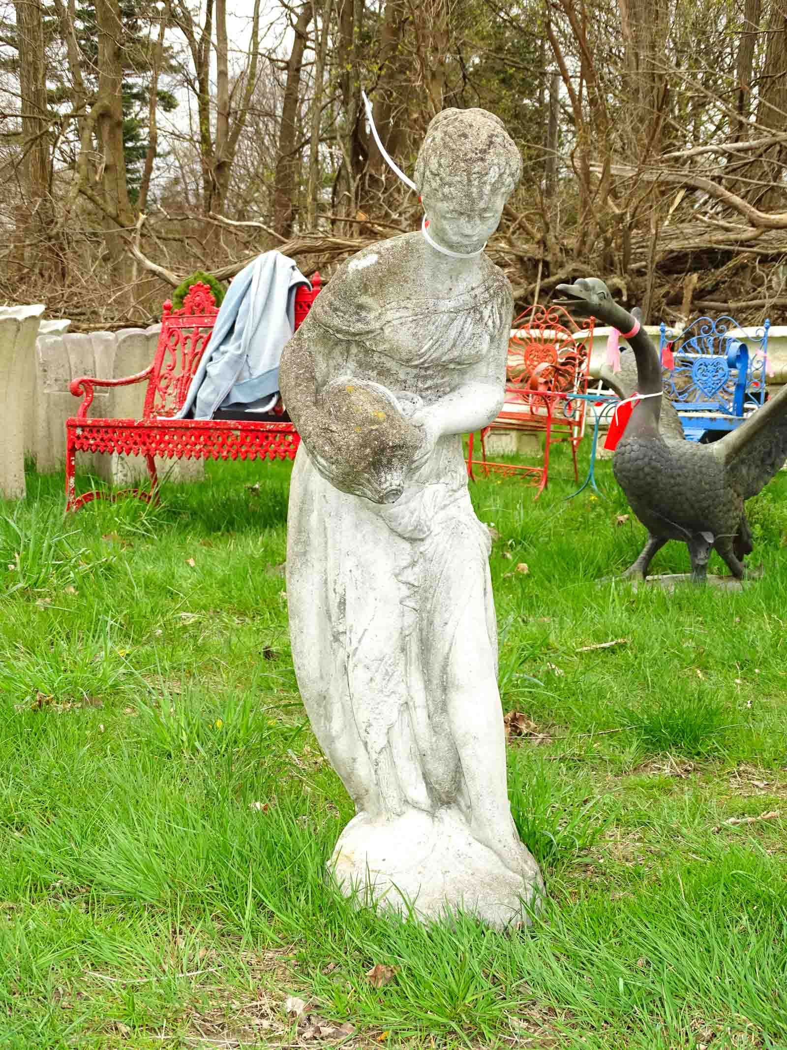 Cast Stone Statue of a Woman (1 of 3)