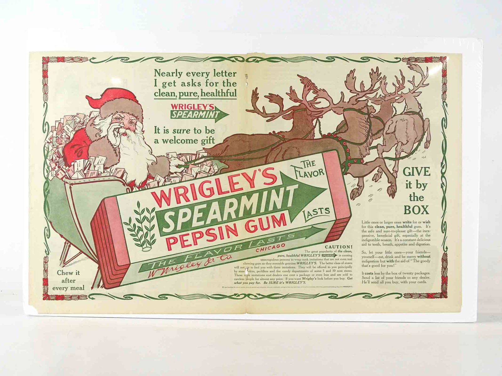 C. 1920 Wrigley Paper Sign (1 of 5)