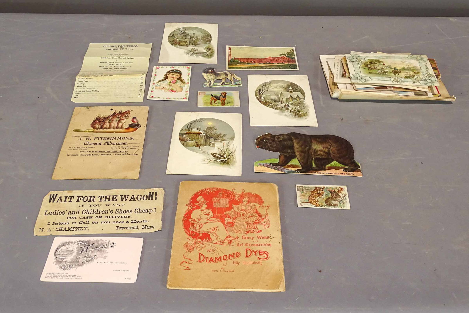 Victorian Trade Cards: Lot over 80 Victorian trade cards.