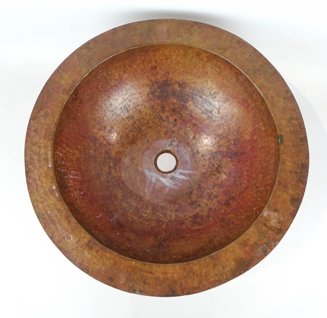 Copper Sink: Copper sink.20" D., 6 1/2" Ht..