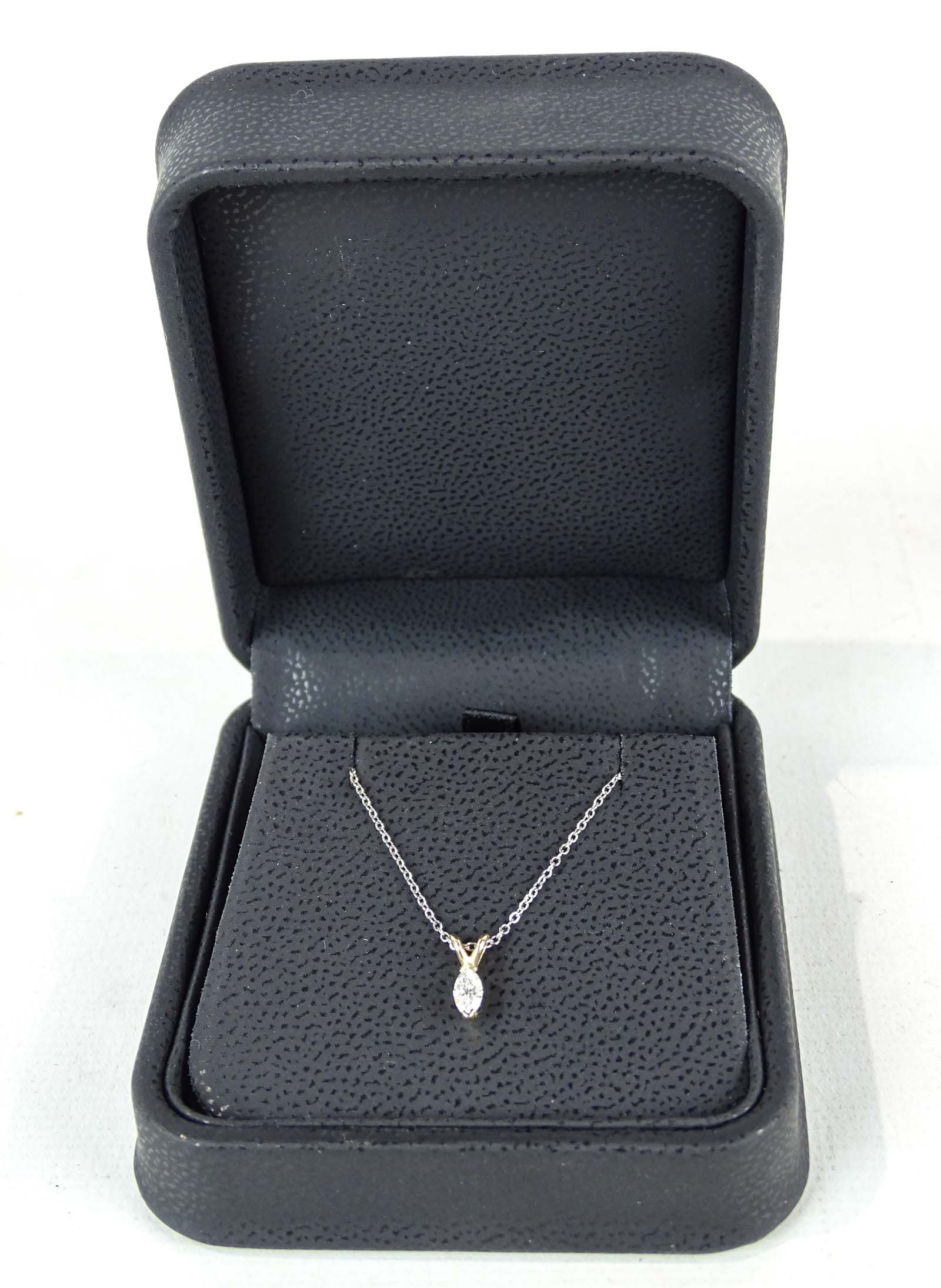 Marquise Diamond Pendant with Chain.: Marquise diamond pendant with chain.