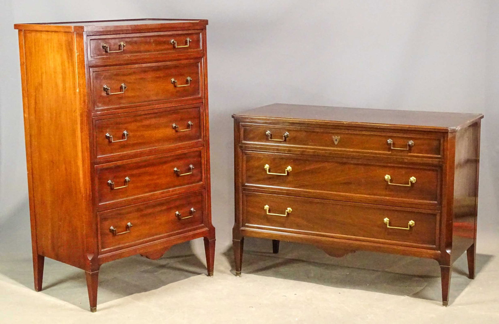 Pair of Vintage Dressers: Pair of vintage dressers. 45" x 21" x 35" and 32" x 21" x 53".