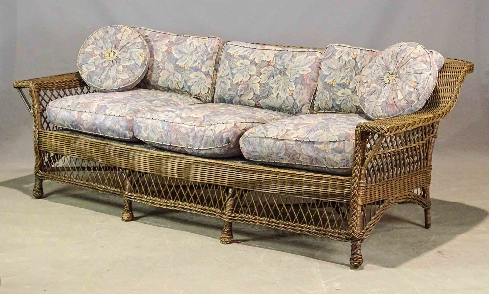 Wicker Sofa: Wicker sofa. 87" L..
