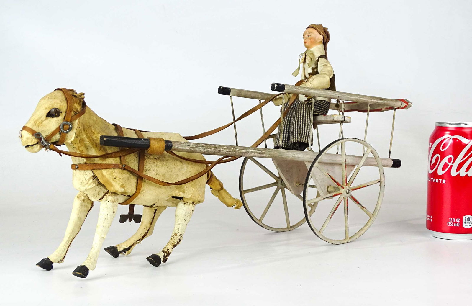 19th c. Donkey and Cart Windup Toy (1 of 9)
