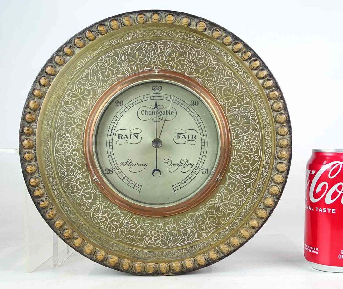 Barometer: Early wall barometer. 10 1/2" D..