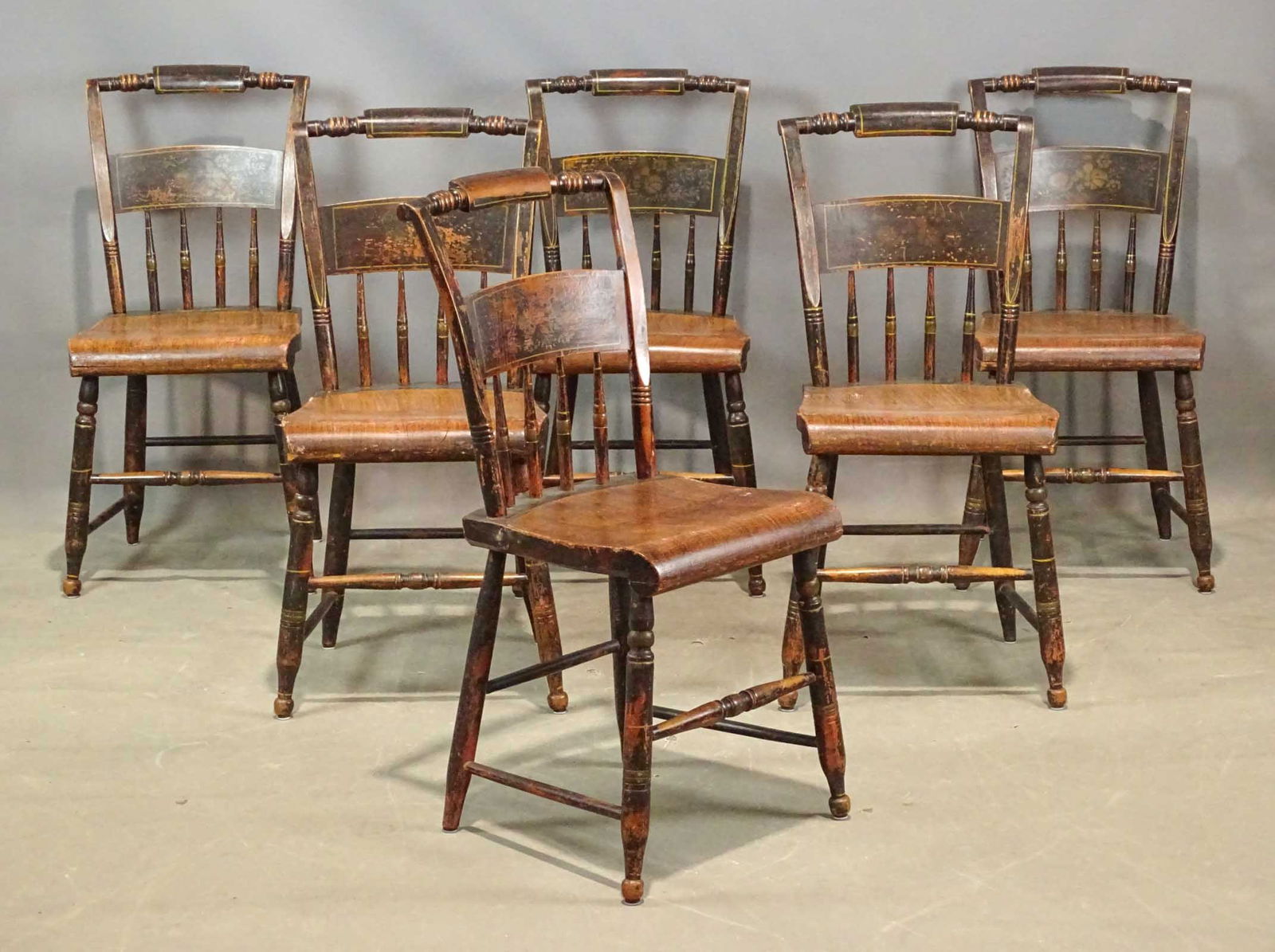 Set of (6) 19th c. Painted Chairs (1 of 5)