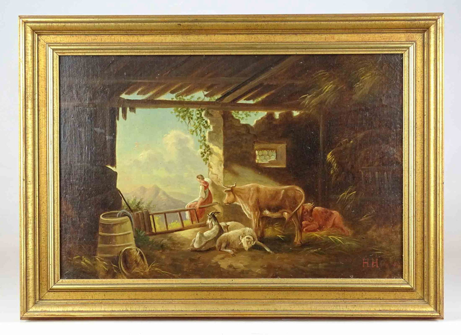 Painting: 19th c. Barn Subject (1 of 4)