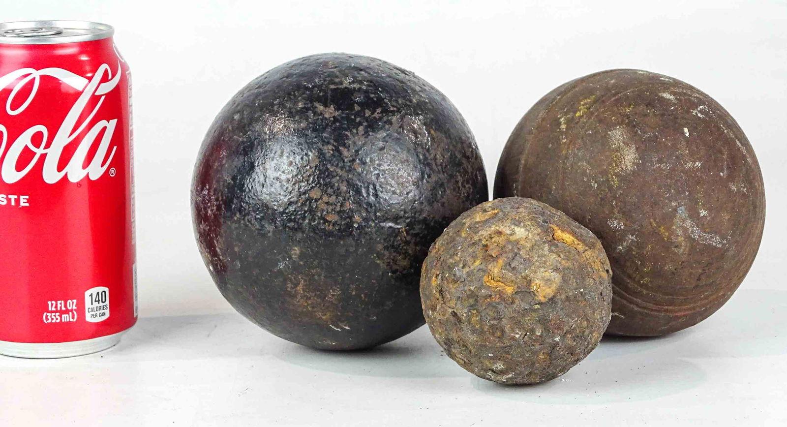 Lot (3) Iron Cannonballs (1 of 8)