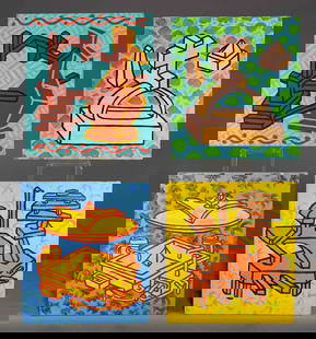 Edward f. Higgins (b. 1949): Painting Lot: Edward f. Higgins (b. 1949), (4) original oils on canvas. Each 16" x 18".