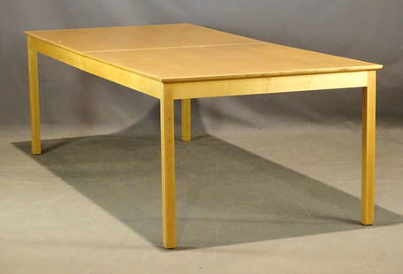 Ian Ingersoll Dining Table: Ian Ingersoll custom dining table with leaf. 94 1/2" x 42 1/4", 29 1/2" Ht., 25" leaf.