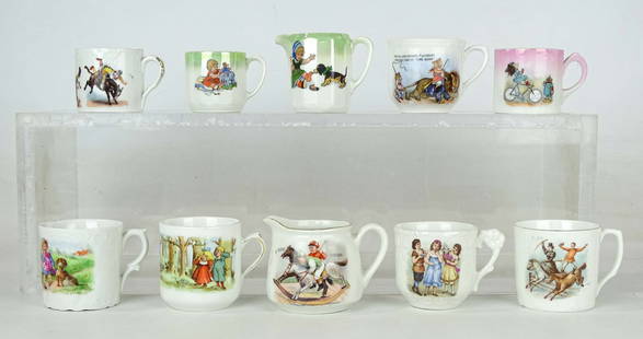 Lot of 19th c. Child's Nursery Rhyme Porcelain: Lot (10) piece of 19th c. child's Nursery Rhyme porcelain.