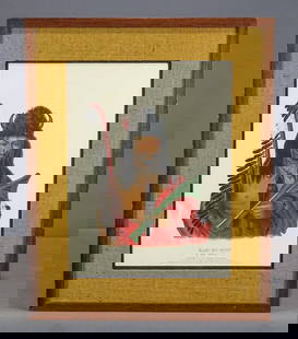 Native American Print: Kish-Ke-Kosh, A Fox Brave. American Indian. Sight 16 1/2" x 12 1/2", overall 23 1/2" x 19".