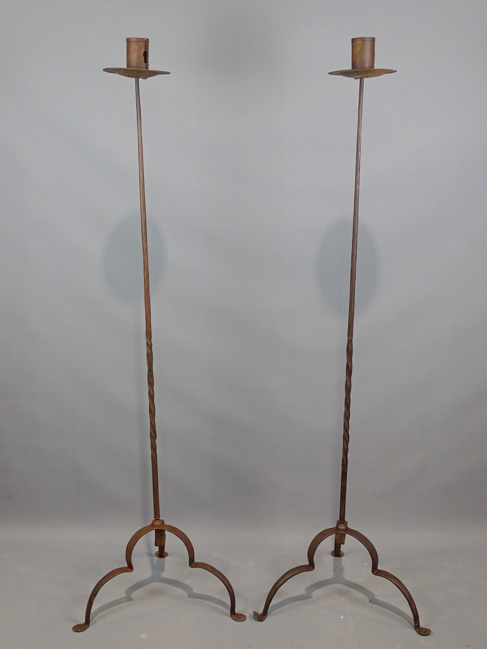 Pair Iron Floor Torchieres (1 of 5)