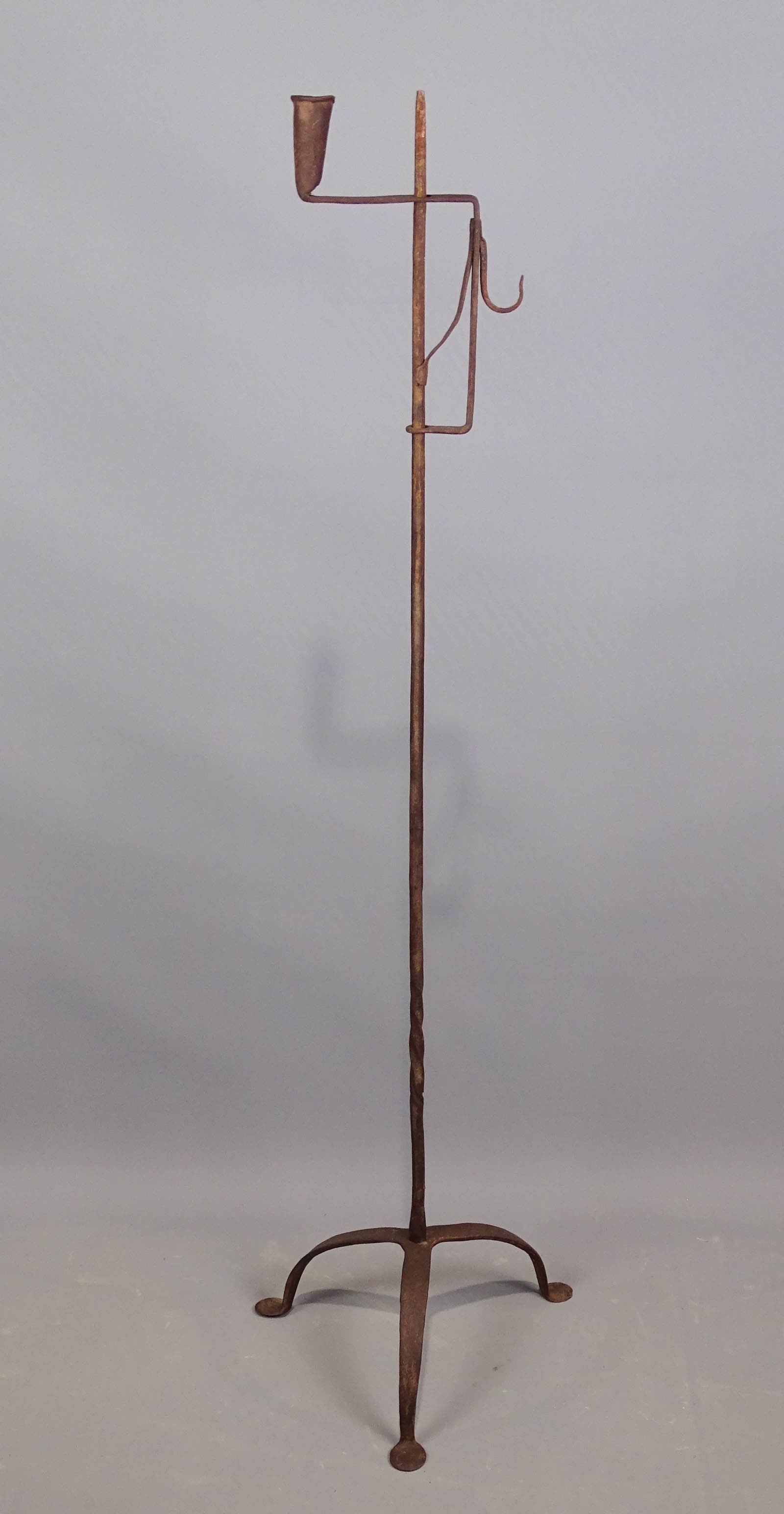 Iron Floor Candleholder: Iron floor candleholder. 44 1/2" Ht..