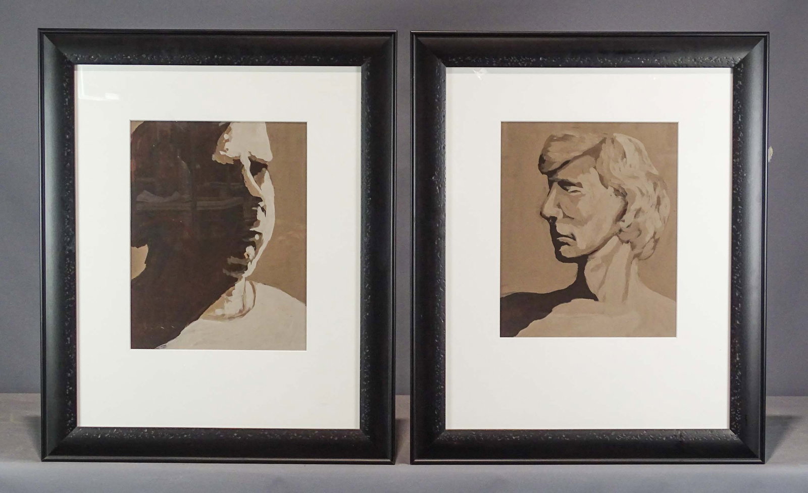 Pair of Portraits: Pair of framed oil portraits. Sights 16" x 13 1/2", overall 32" x 26".