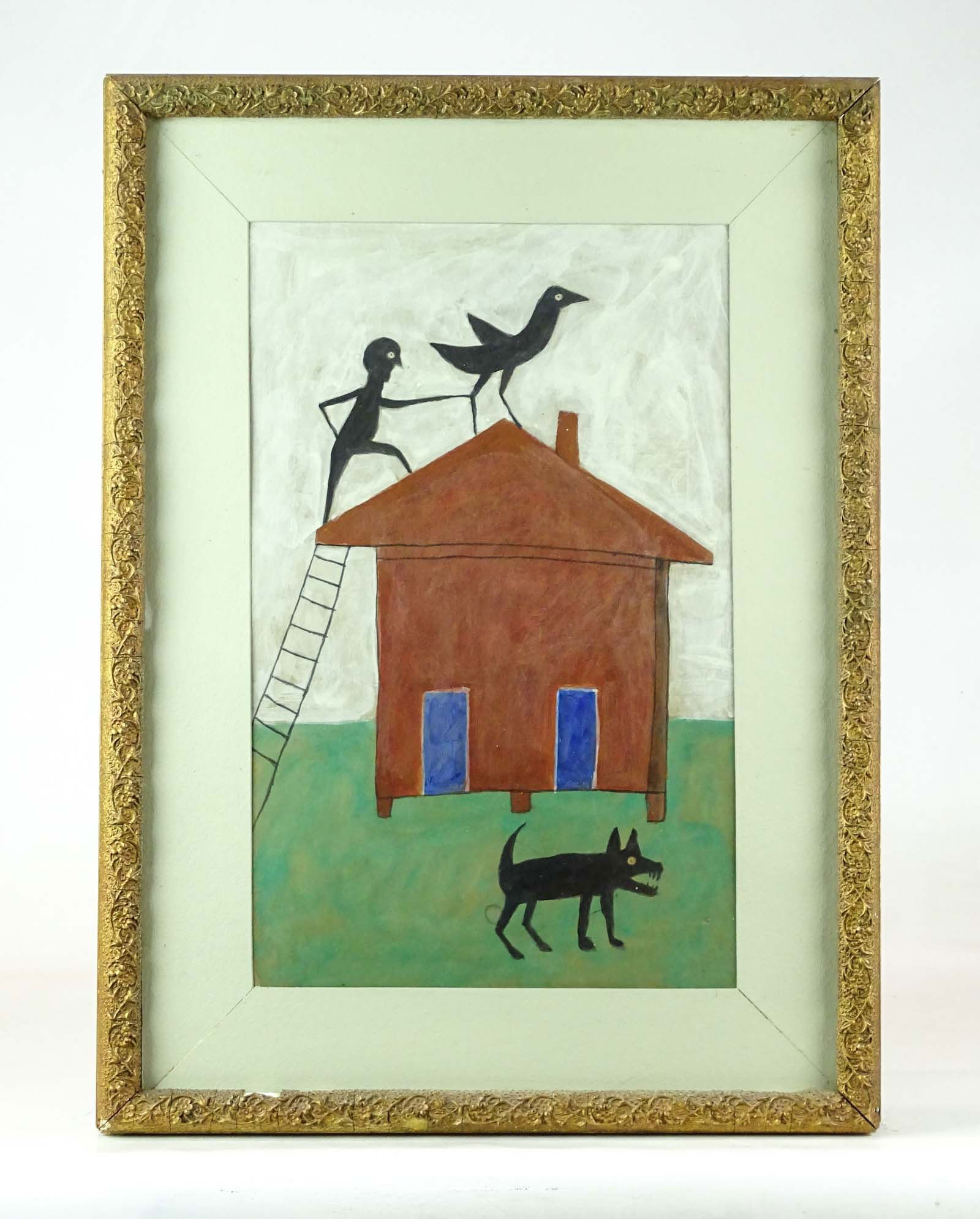 Copy of a Bill Traylor: Modern copy of a Bill Traylor. Overall in frame 24 1/2" x 17 1/2".