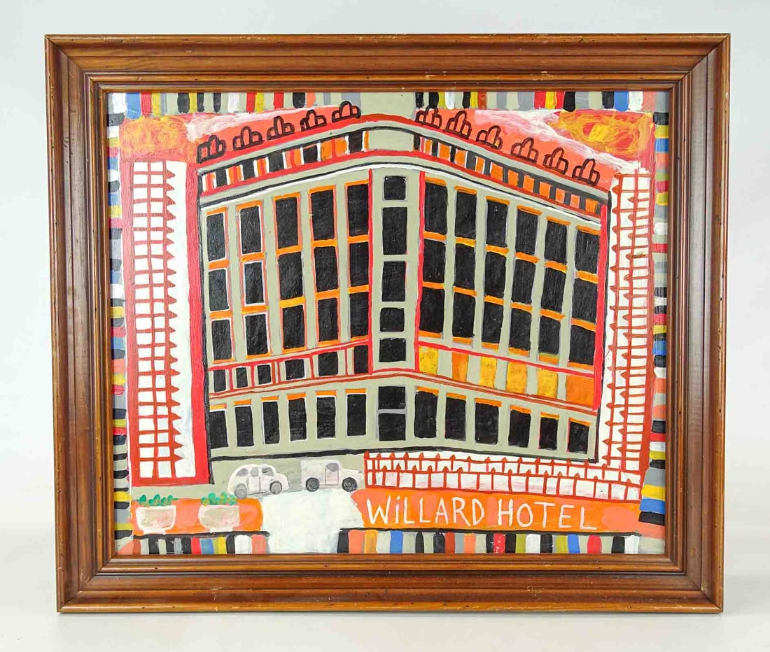 Copy of a William Hawkins: Copy of a William Hawkins. Oil on panel. Overall in frame 24" x 27".