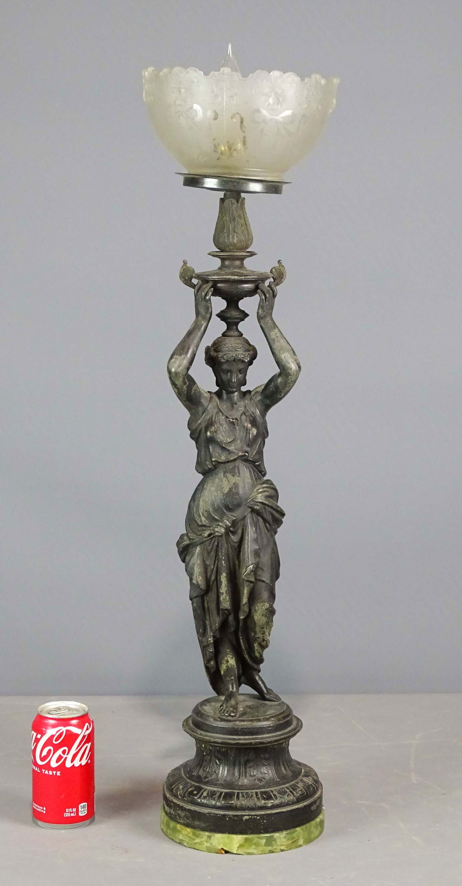 Victorian Figural Metal Lamp (1 of 7)