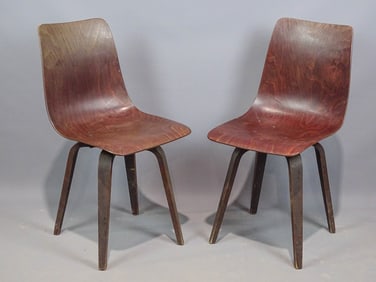 Pair Mid Century Revolving Chairs
