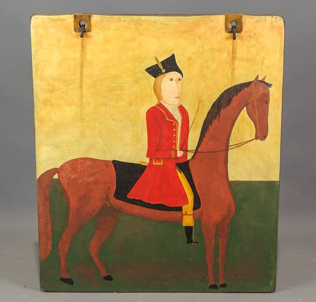 Folk Art Wooden Sign: Folk art painted wooden sign. 32" x 26 1/2".