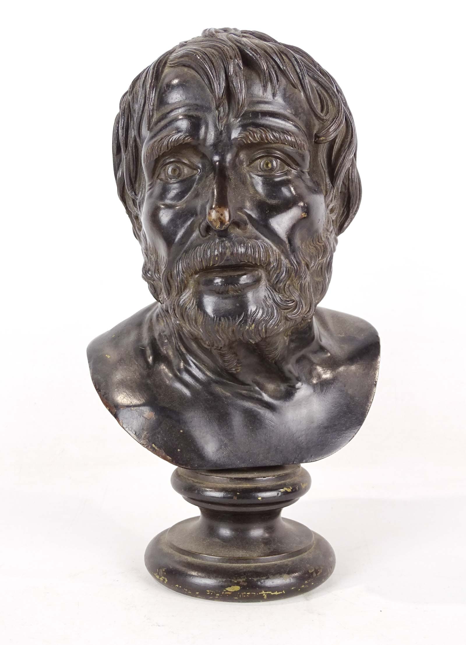 Bronze Bust of Lucius Annaeus Seneca: Bronze Bust of Lucius Annaeus Seneca. 11" Ht..