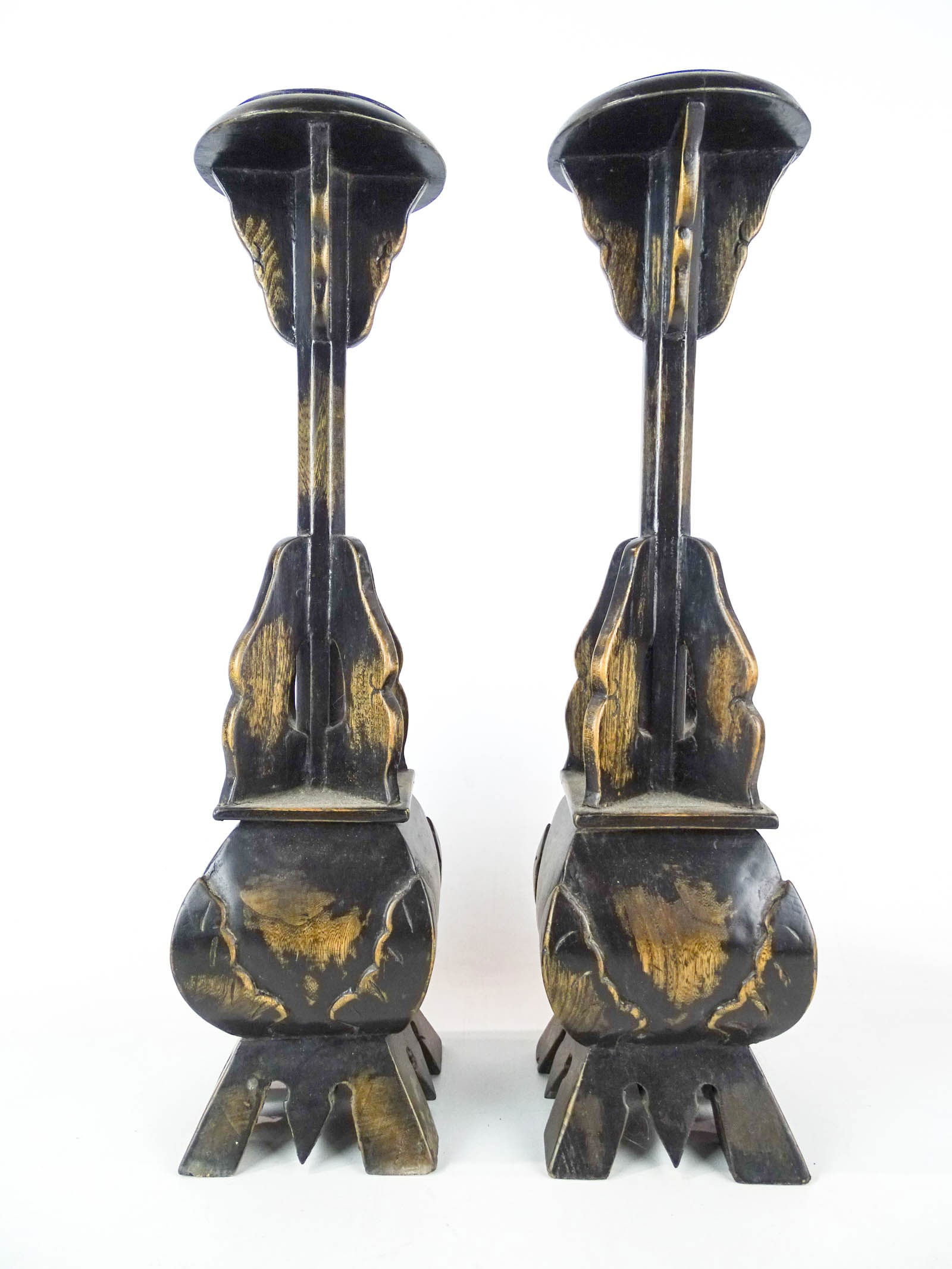 Pair of Tall Wooden Candlesticks (1 of 5)