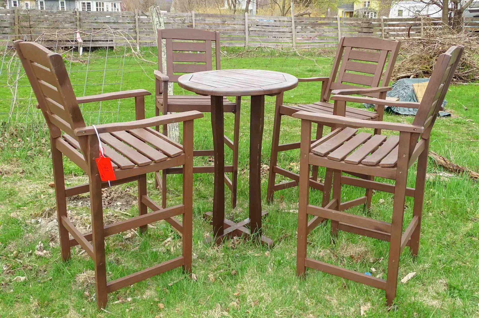 Teak High Top Take and Chairs (1 of 4)