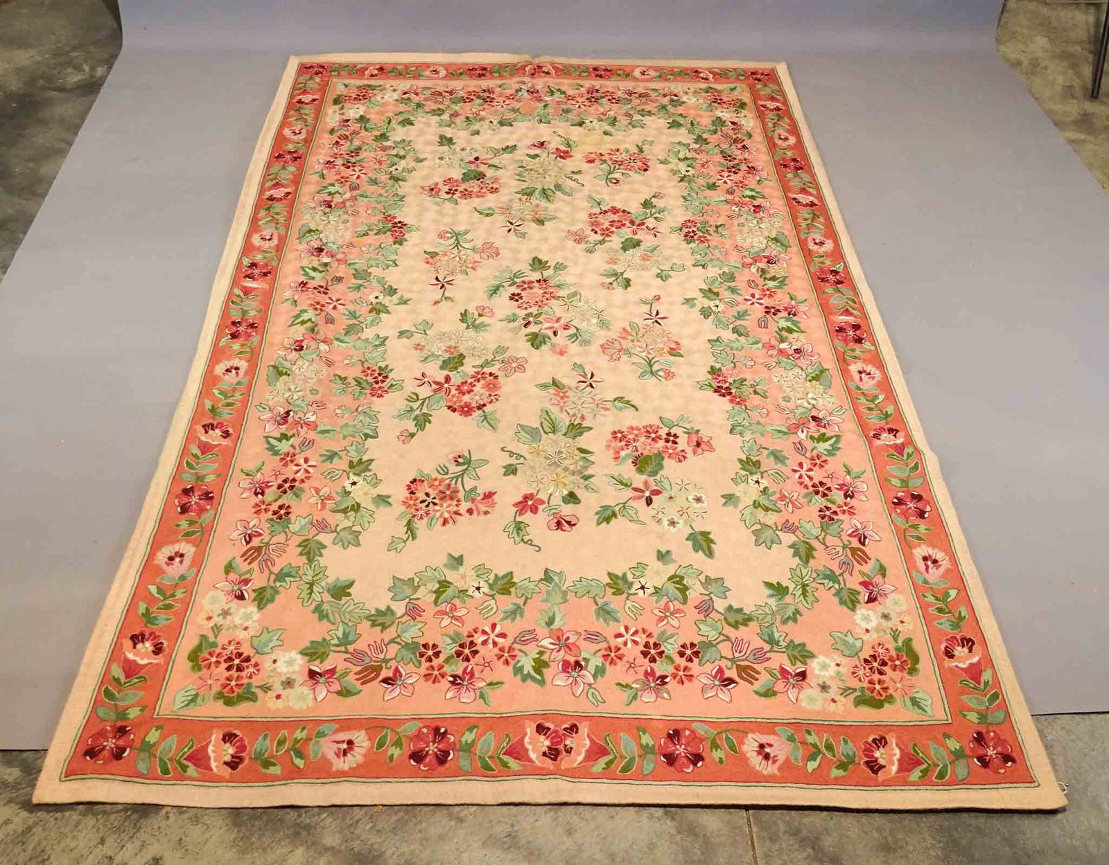 Wool Rug: Wool rug. Labeled "Lynn-Hollyn At Home". 5' 6" x 8' 6".