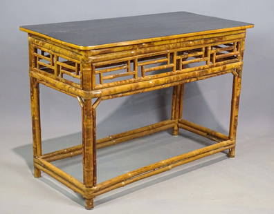 Bamboo Table: Vintage bamboo table. 33" x 17" x 23 1/2".