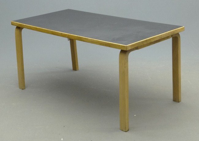 Alvar Aalto Table: Alvar Aalto table. Top 30" x 60" 28" Ht., purchased from consignor in 1964 from Design Research.