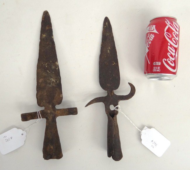 Iron Pikes: Lot two iron pikes. 12" and 12 1/2" Ht.