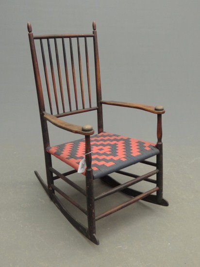 Brother Gregory Rocking Chair: 19th c. Brother Gregory Shaker type rocking chair. 16" Seat Ht. 40 1/2" Overall Ht.