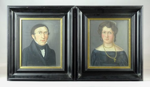 Pair of 19th c. Ancestral Portraits