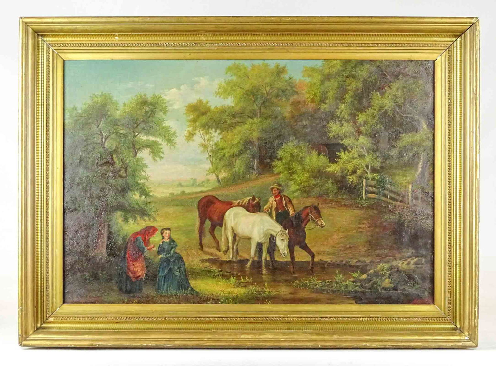 Painting: 19th c. Landscape with Figures (1 of 6)