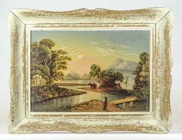 Painting: 19th c. River Landscape