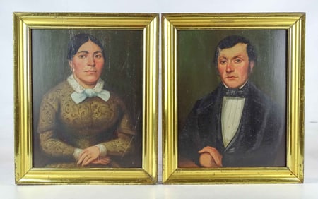 Pair of 19th c. Ancestral Portraits