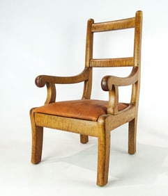 19th c. Child's Tiger Maple Chair