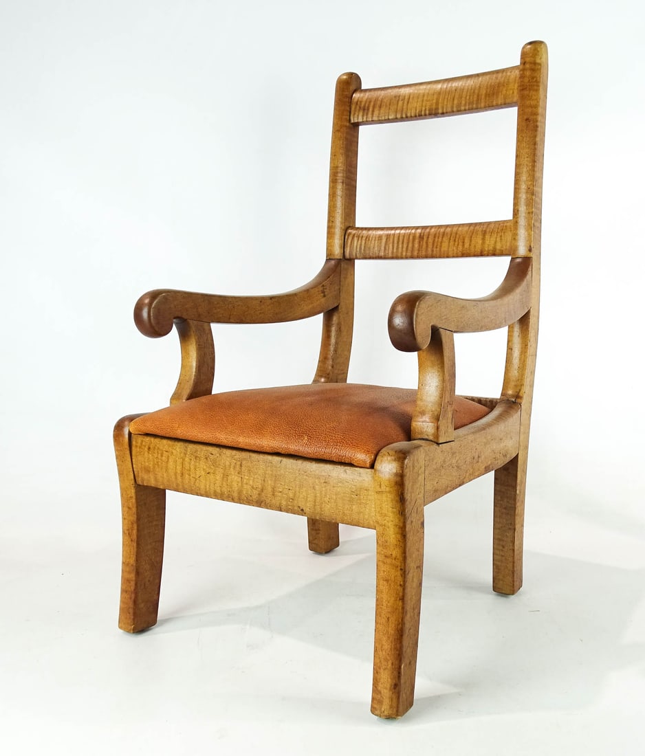19th c. Child's Tiger Maple Chair (1 of 8)