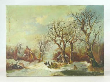 Painting: 19th c. Winter Landscape