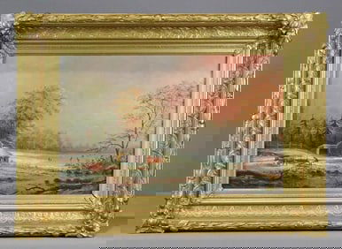 Painting: 19th c. Winter Landscape