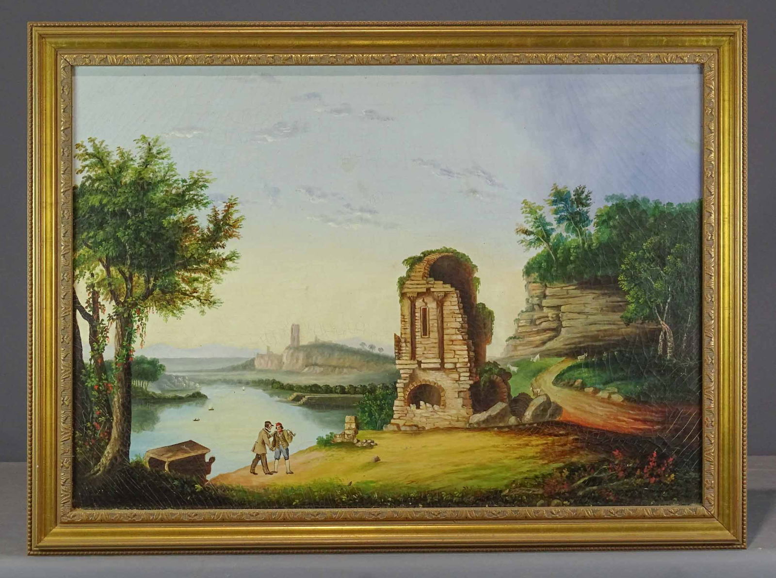 Painting: 19th c. Landscape with Ruins (1 of 7)