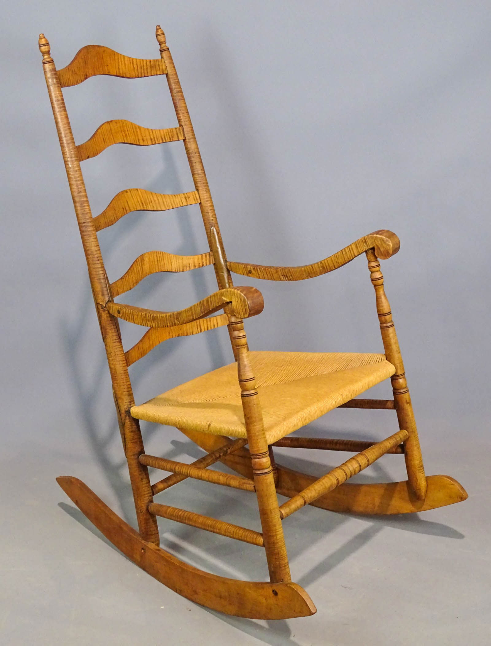 18th c. Tiger Maple Rocking Chair (1 of 5)