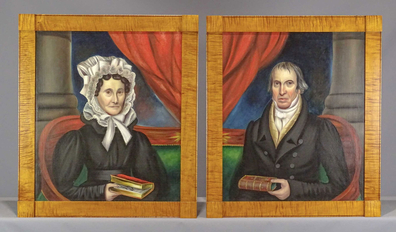 Pair 19th c. Ancestral Portraits (1 of 9)