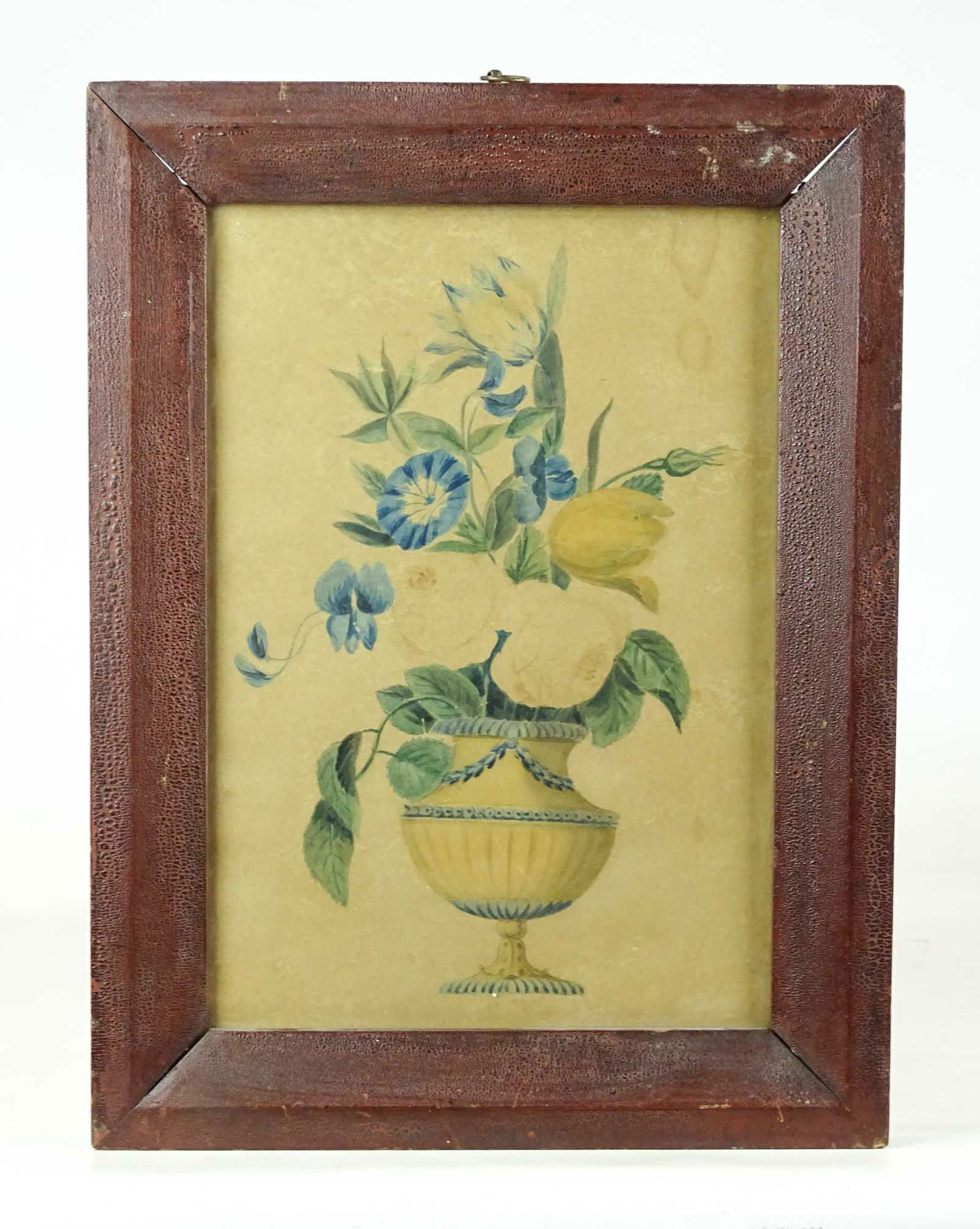 19th c. Watercolor Vase with Flowers (1 of 9)