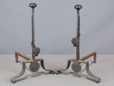 Pair of Cast Iron Andirons
