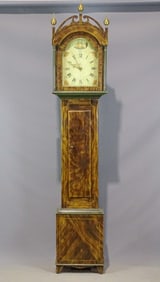19th c. Paint Decorated Tall Case Clock